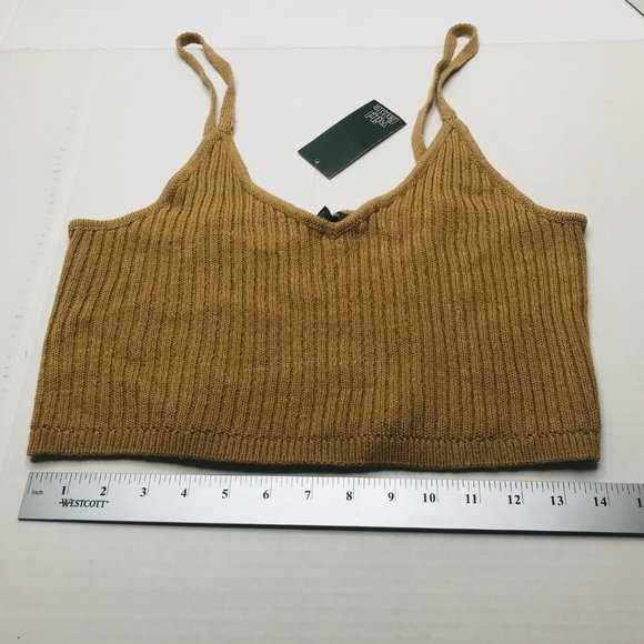 Wild Fable Women's Size XL Crop Tank Top Knitted Brown New With Tags - Picture 10 of 13
